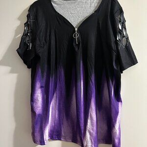 Like New - Black/Tie Dye Purple top - Size 3XL